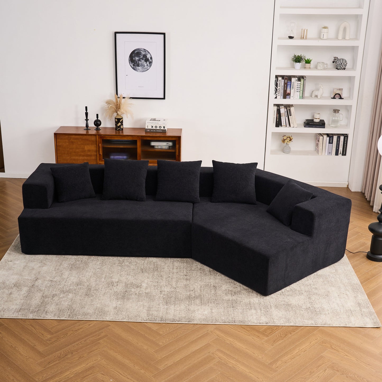 Modern Memory Foam Couch Sofa with Chenille Fabric Upholstered