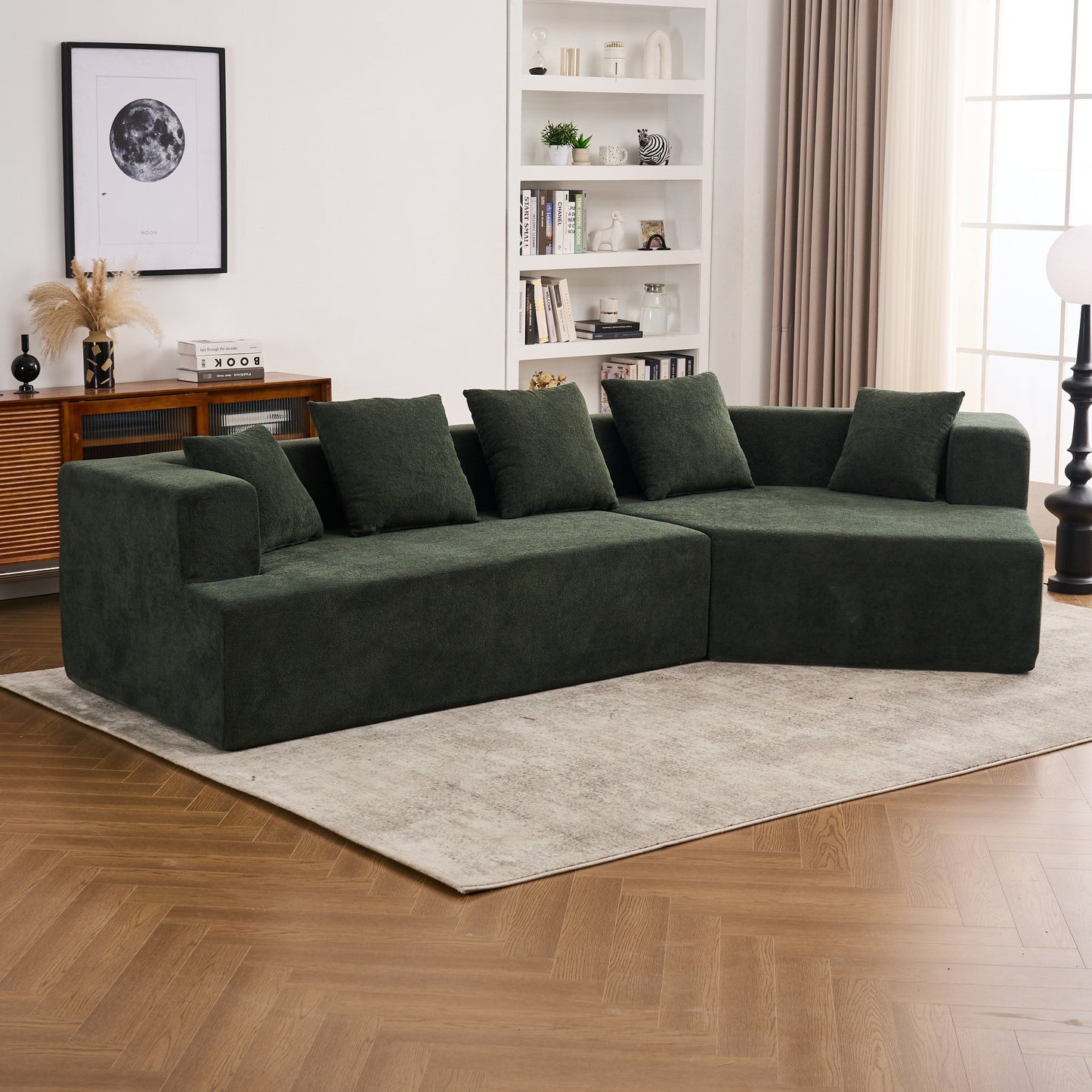 Modern Memory Foam Couch Sofa with Chenille Fabric Upholstered