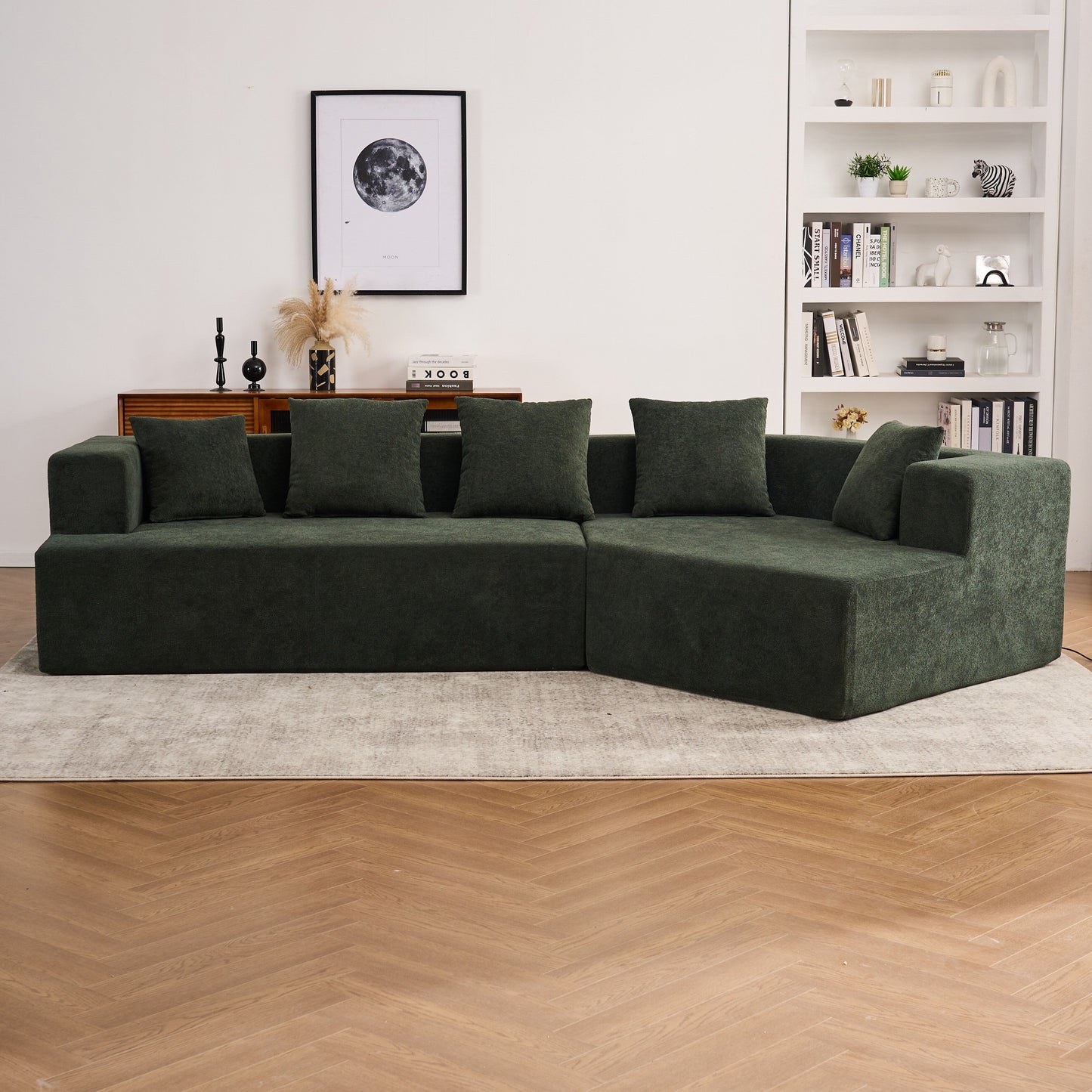 Modern Memory Foam Couch Sofa with Chenille Fabric Upholstered