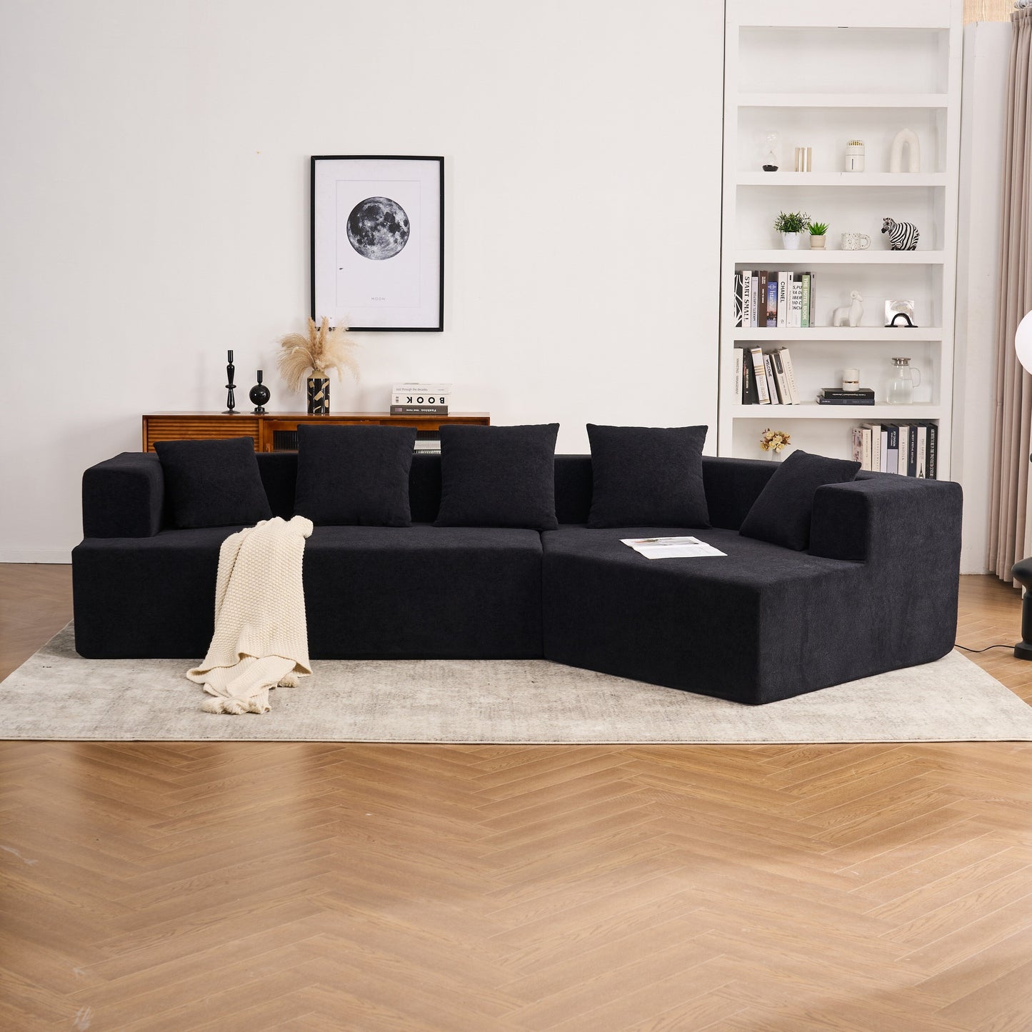 Modern Memory Foam Couch Sofa with Chenille Fabric Upholstered