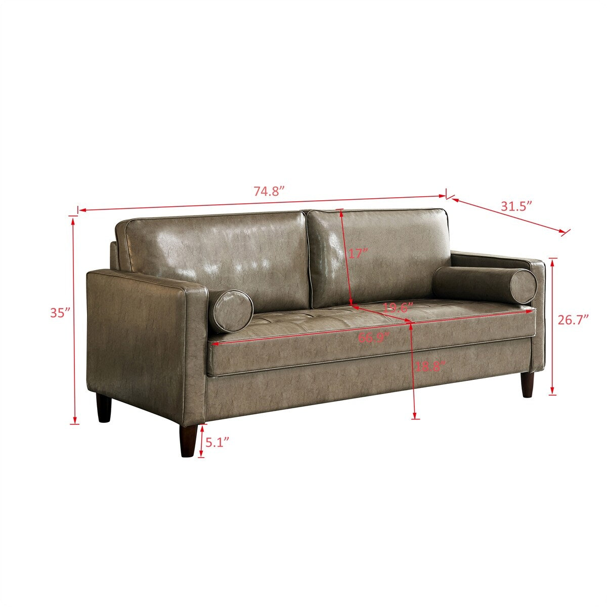 Modern Mid-Century Loceseat Sofa For Livingroom