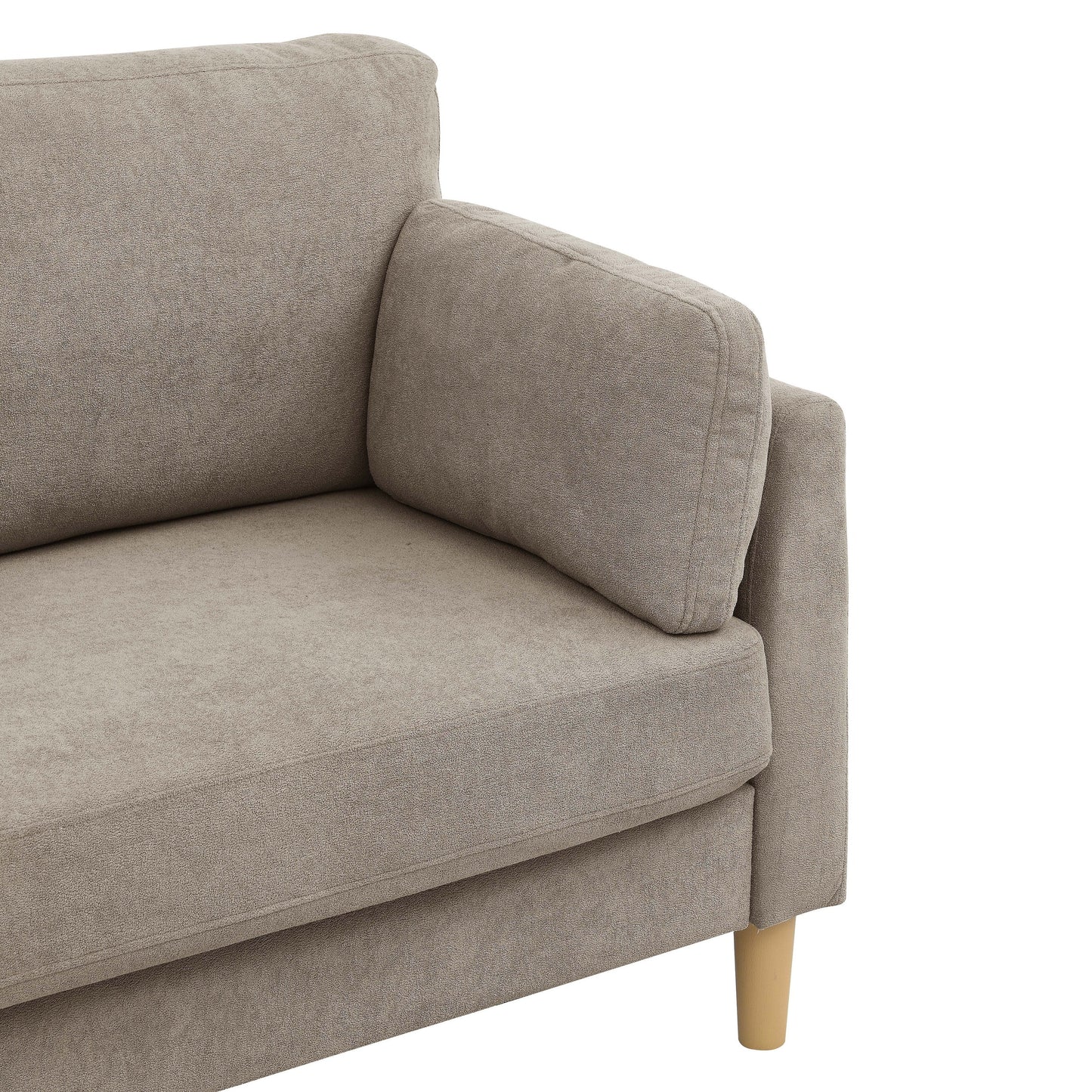 Modern Minimalist 2-Seater Sofa with sturdy wooden legs,plush backrest and armrest cushions