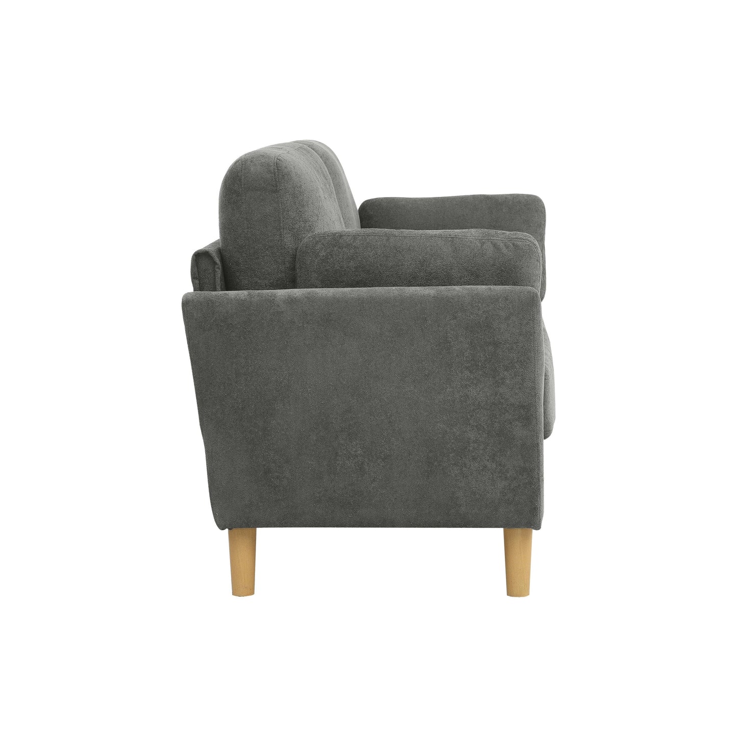 Modern Minimalist 2-Seater Sofa with sturdy wooden legs,plush backrest and armrest cushions