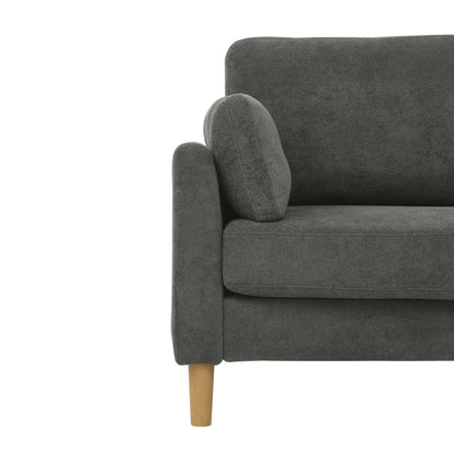 Modern Minimalist 2-Seater Sofa with sturdy wooden legs,plush backrest and armrest cushions