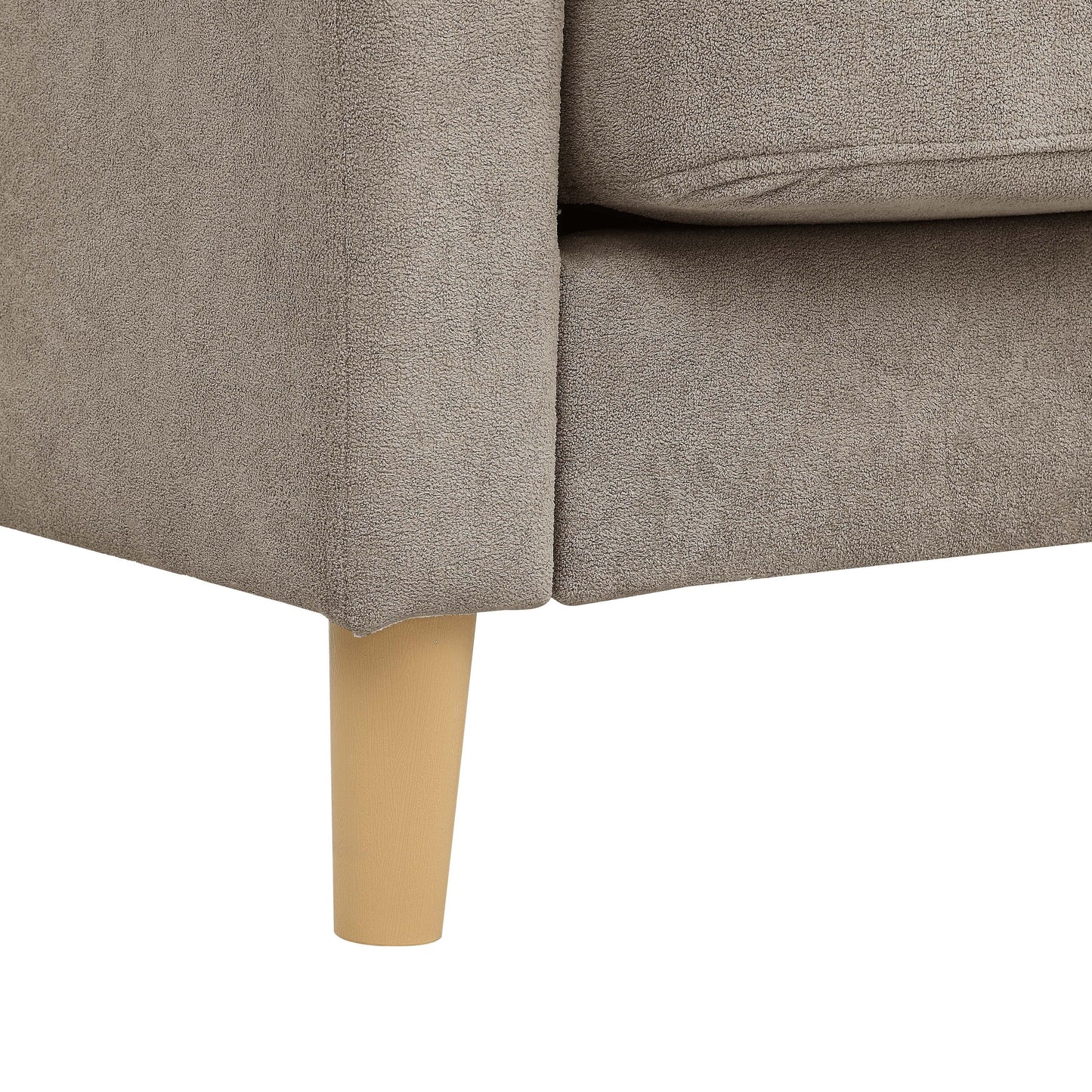 Modern Minimalist 2-Seater Sofa with sturdy wooden legs,plush backrest and armrest cushions