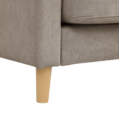 Modern Minimalist 2-Seater Sofa with sturdy wooden legs,plush backrest and armrest cushions