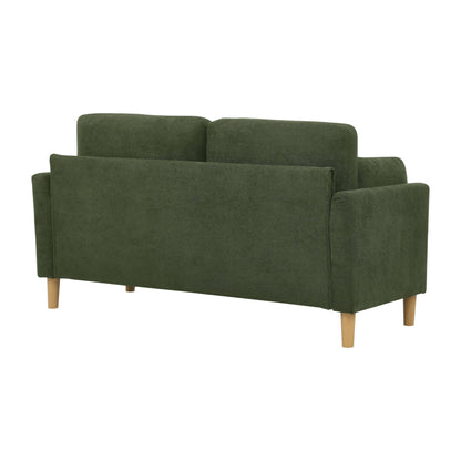 Modern Minimalist 2-Seater Sofa with sturdy wooden legs,plush backrest and armrest cushions