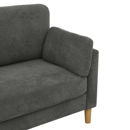 Modern Minimalist 2-Seater Sofa with sturdy wooden legs,plush backrest and armrest cushions