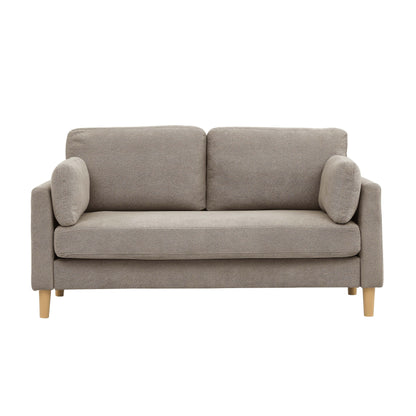 Modern Minimalist 2-Seater Sofa with sturdy wooden legs,plush backrest and armrest cushions