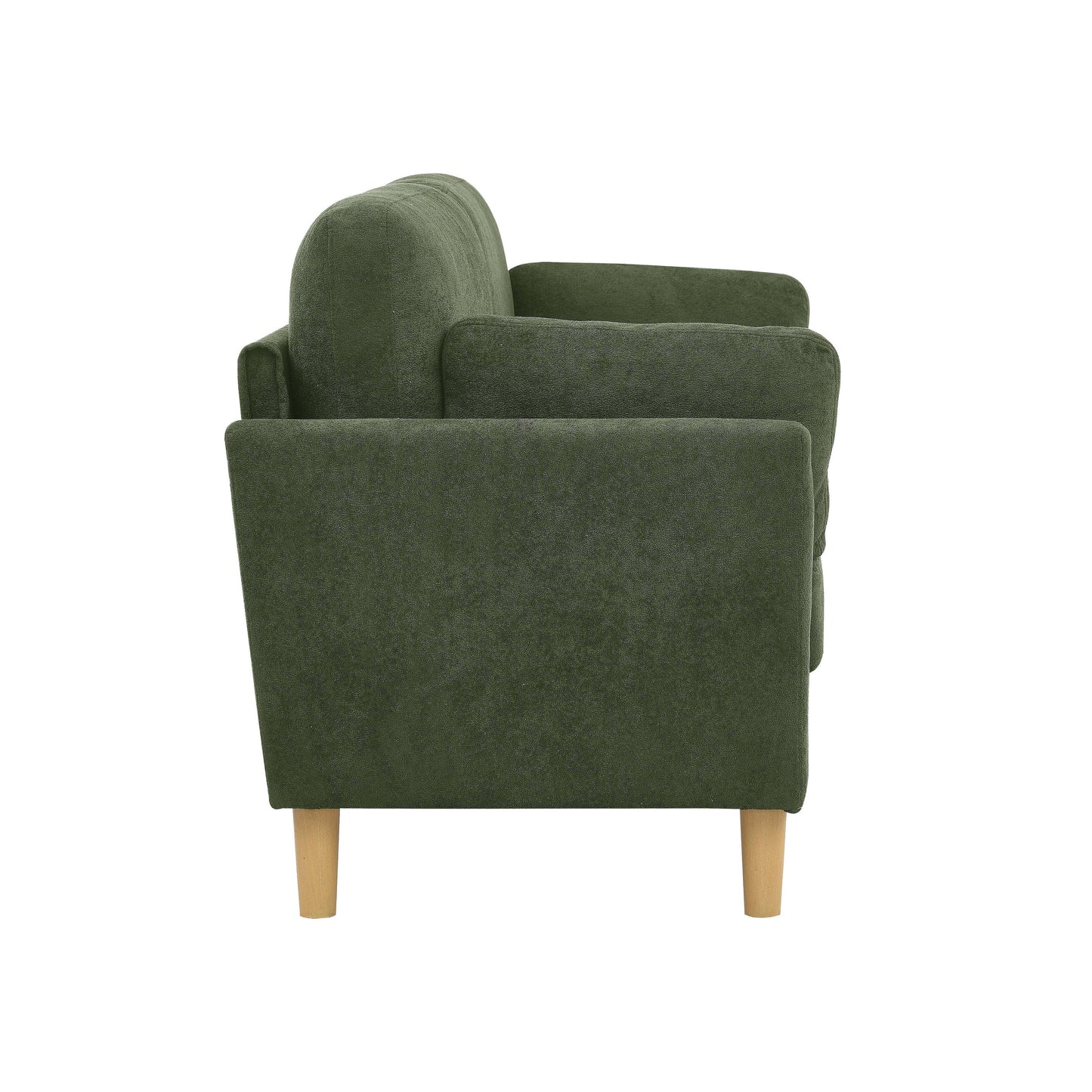 Modern Minimalist 2-Seater Sofa with sturdy wooden legs,plush backrest and armrest cushions