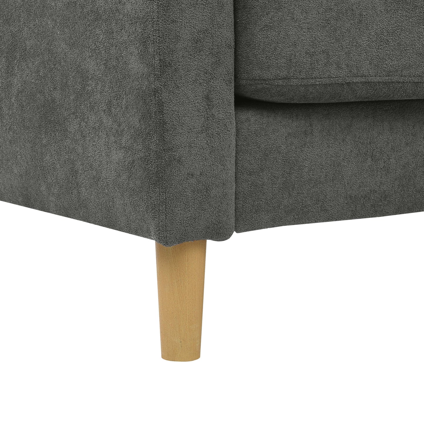 Modern Minimalist 2-Seater Sofa with sturdy wooden legs,plush backrest and armrest cushions