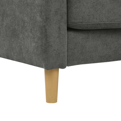 Modern Minimalist 2-Seater Sofa with sturdy wooden legs,plush backrest and armrest cushions