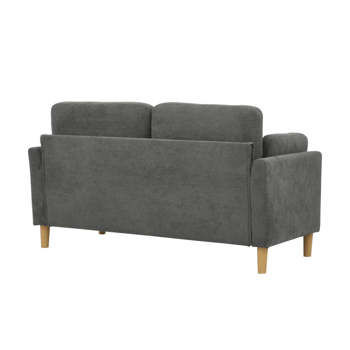 Modern Minimalist 2-Seater Sofa with sturdy wooden legs,plush backrest and armrest cushions