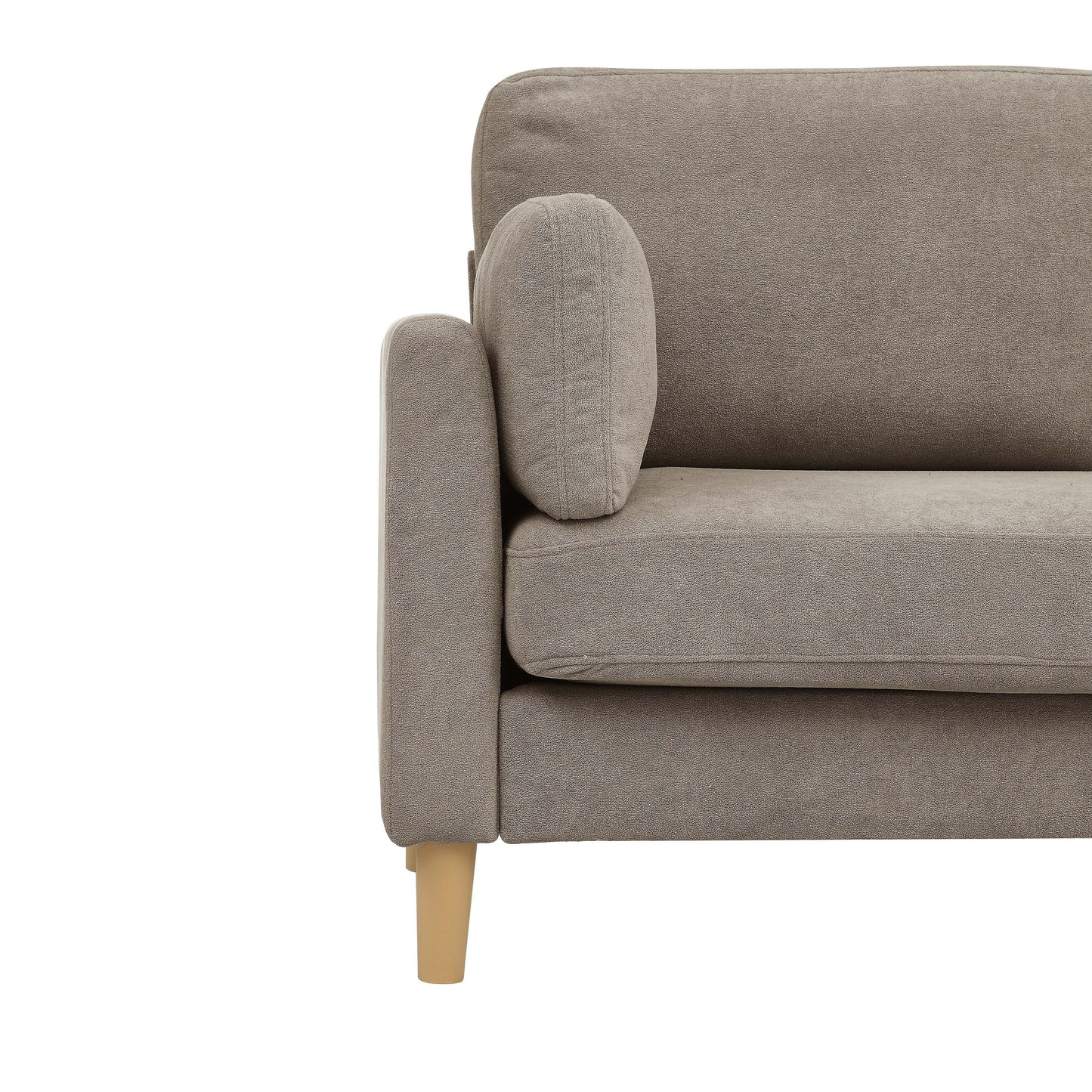 Modern Minimalist 2-Seater Sofa with sturdy wooden legs,plush backrest and armrest cushions