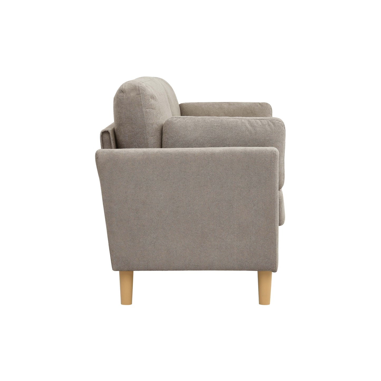 Modern Minimalist 2-Seater Sofa with sturdy wooden legs,plush backrest and armrest cushions