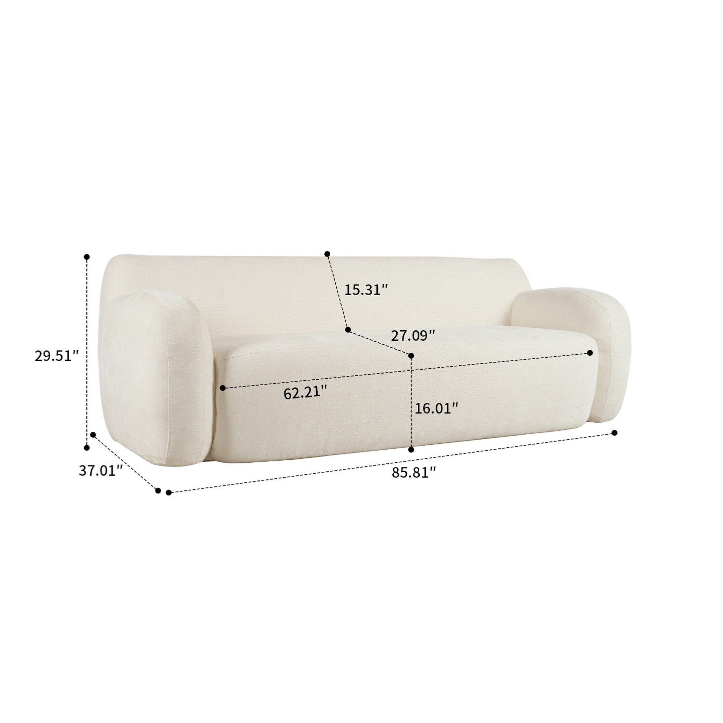 Modern Minimalist Bean Bag Sofa with High Resilience Foam Filling for Bedroom Living Room Apartment Dorm Room Lounge