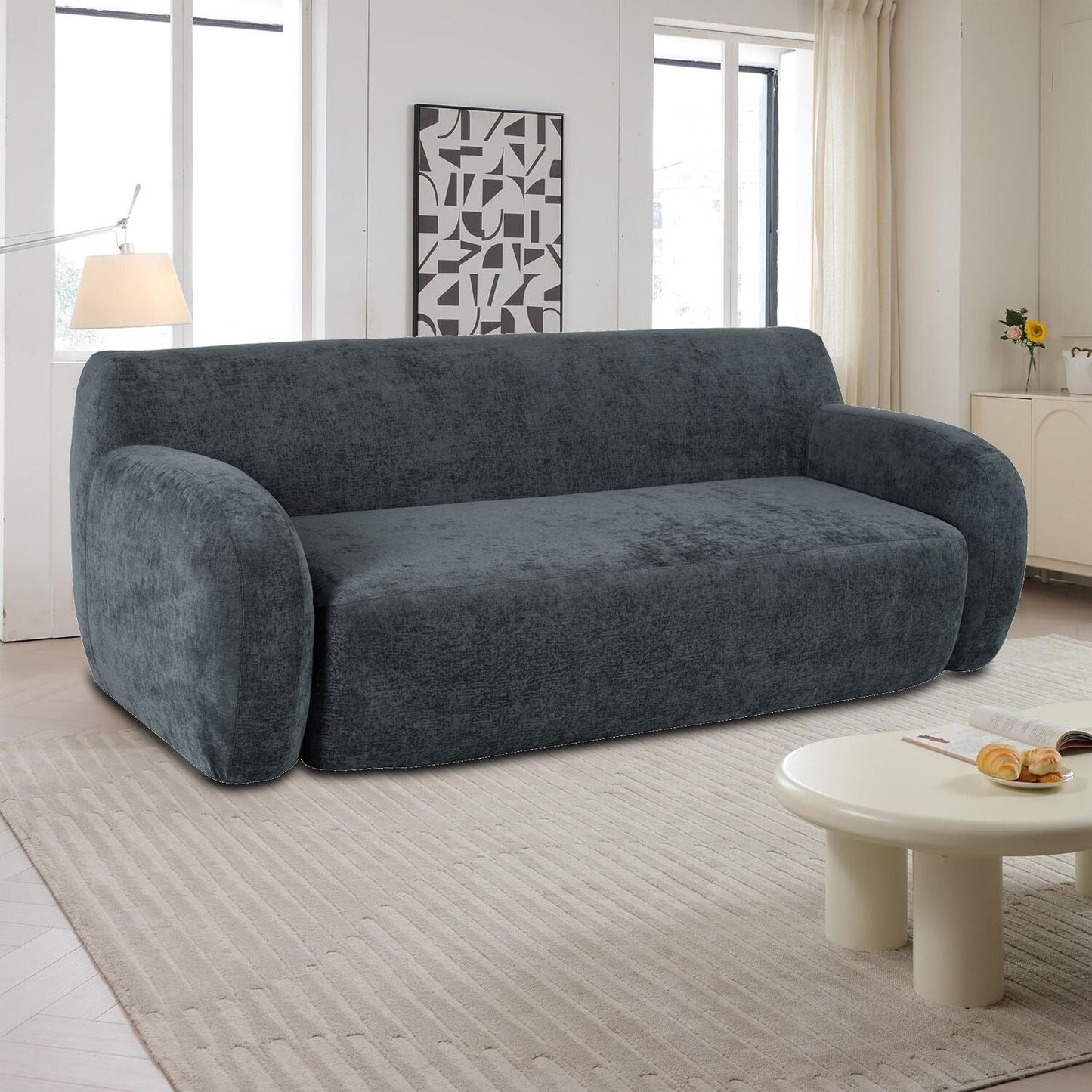 Modern Minimalist Bean Bag Sofa with High Resilience Foam Filling for Bedroom Living Room Apartment Dorm Room Lounge