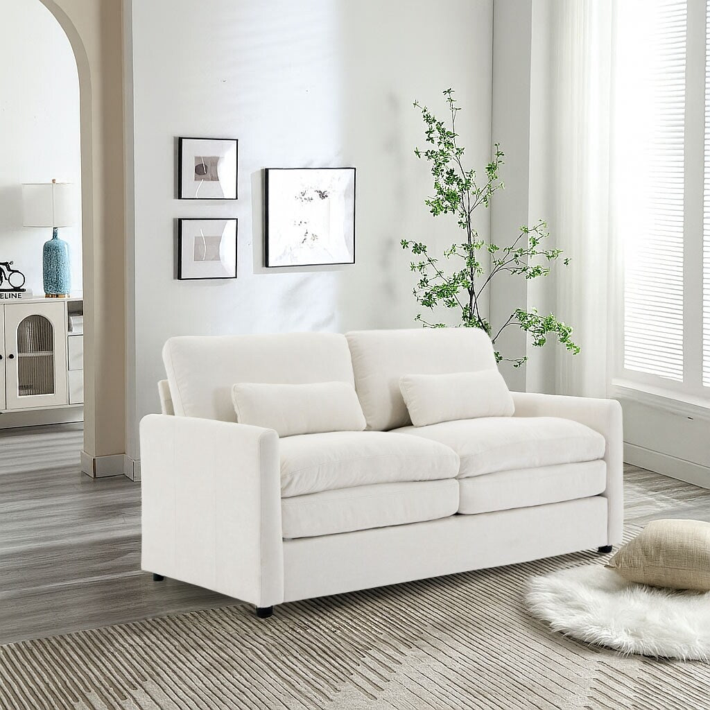 Modern Minimalist Chenille Fabric Upholstered Living Room Sofa
