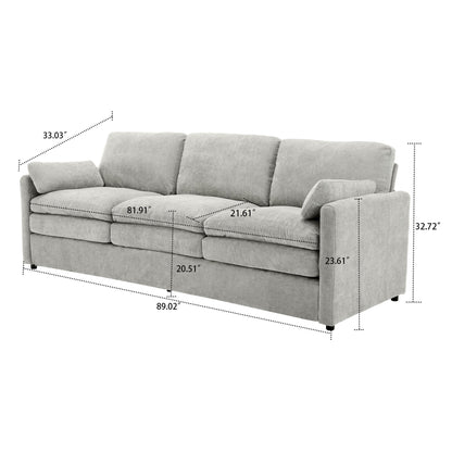 Modern Minimalist Chenille Fabric Upholstered Living Room Sofa