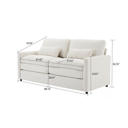 Modern Minimalist Chenille Fabric Upholstered Living Room Sofa