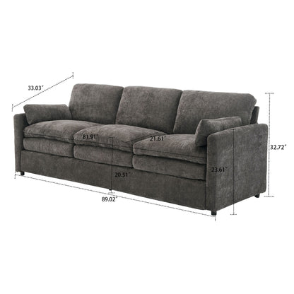 Modern Minimalist Chenille Fabric Upholstered Living Room Sofa