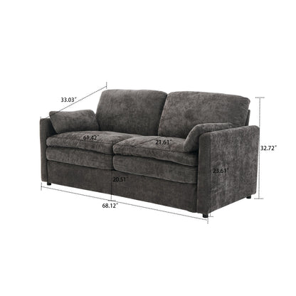 Modern Minimalist Chenille Fabric Upholstered Living Room Sofa