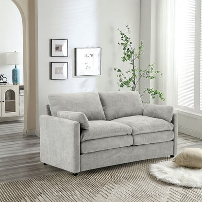 Modern Minimalist Chenille Fabric Upholstered Living Room Sofa