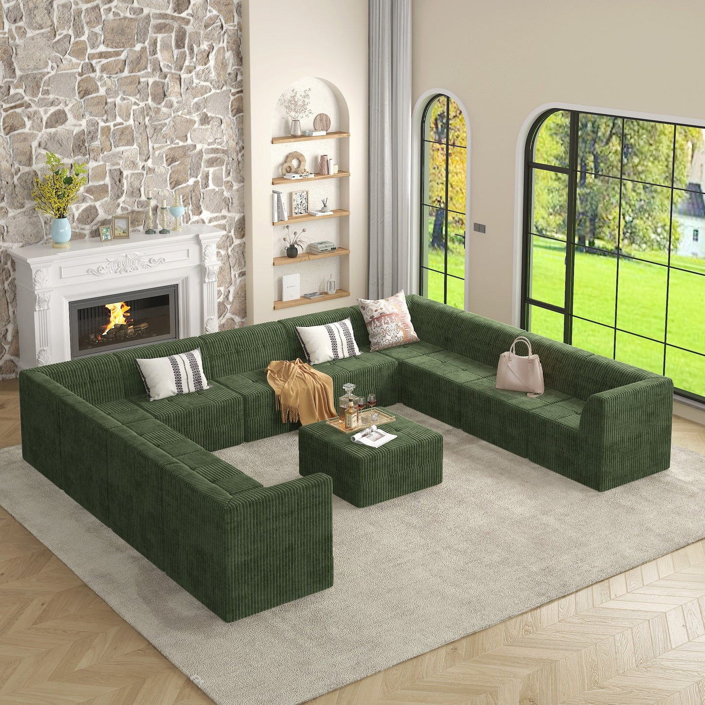 Modern Minimalist Modular Armless Sofa Chair Single Seat Lounge Sleeper Sofa for Living Room Bedroom
