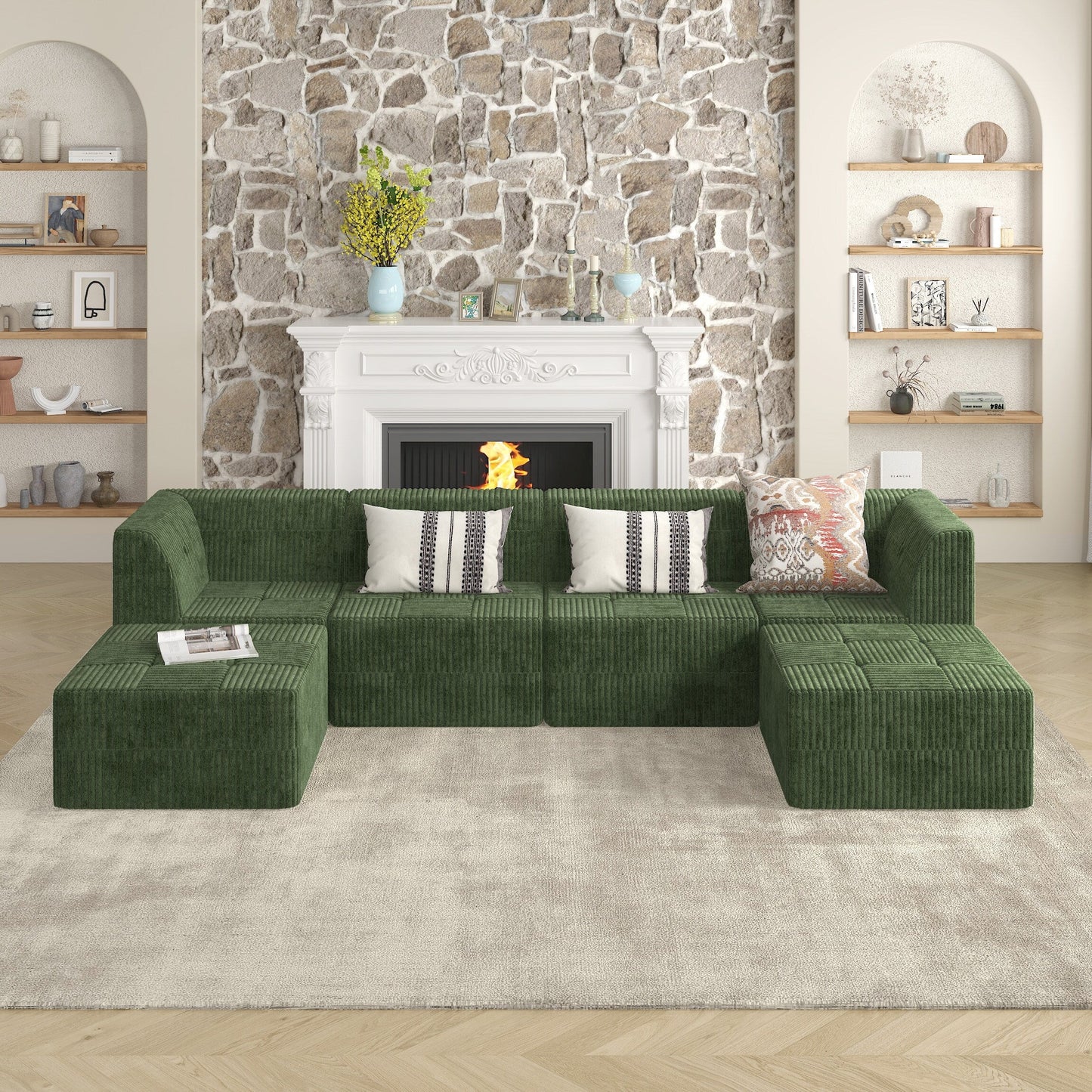 Modern Minimalist Modular Armless Sofa Chair Single Seat Lounge Sleeper Sofa for Living Room Bedroom