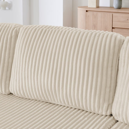 Modern Minimalist U-Shaped Modular Corduroy Sectional Sofa - Compressed, Space-Efficient Sleeper Couch for Living Room & Bedroom