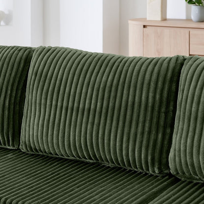 Modern Minimalist U-Shaped Modular Corduroy Sectional Sofa - Compressed, Space-Efficient Sleeper Couch for Living Room & Bedroom