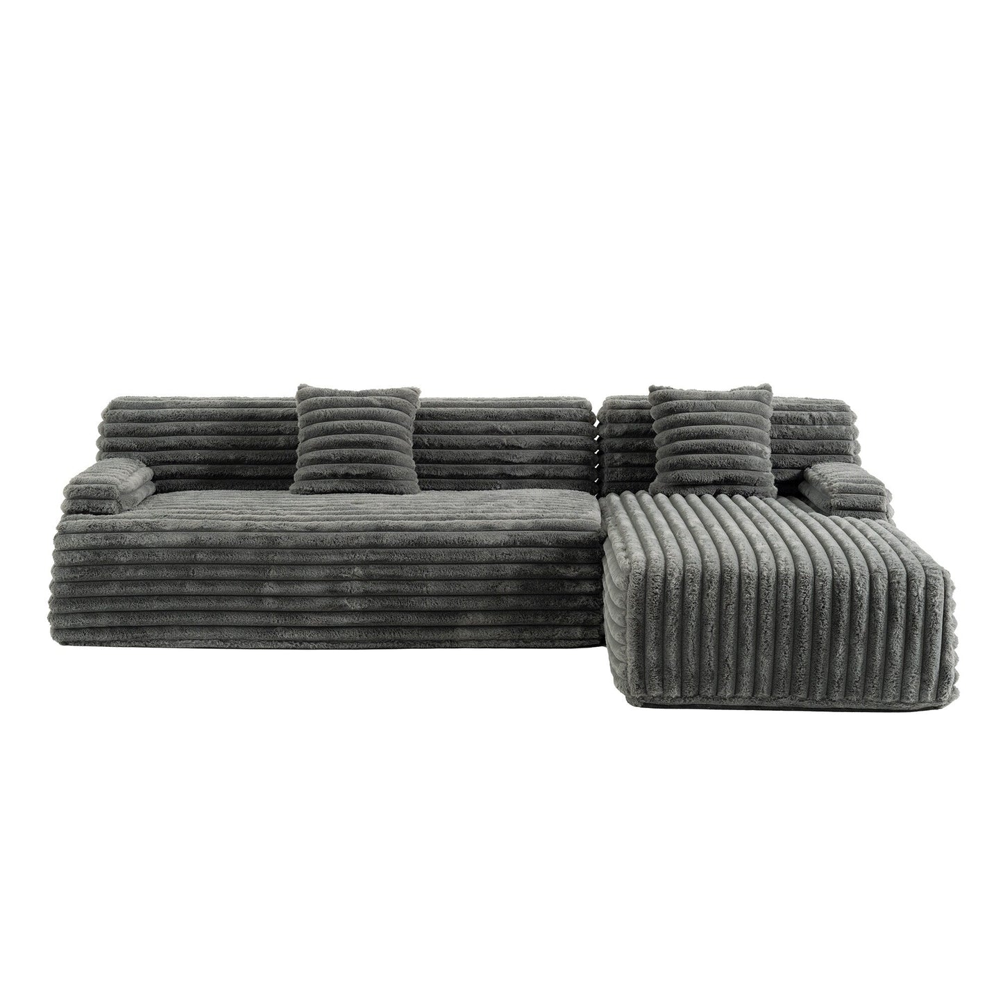 Modern Modular Cloud Sectional Sofa Free-Combined Couch with 2 Throw Pillows for Living Room