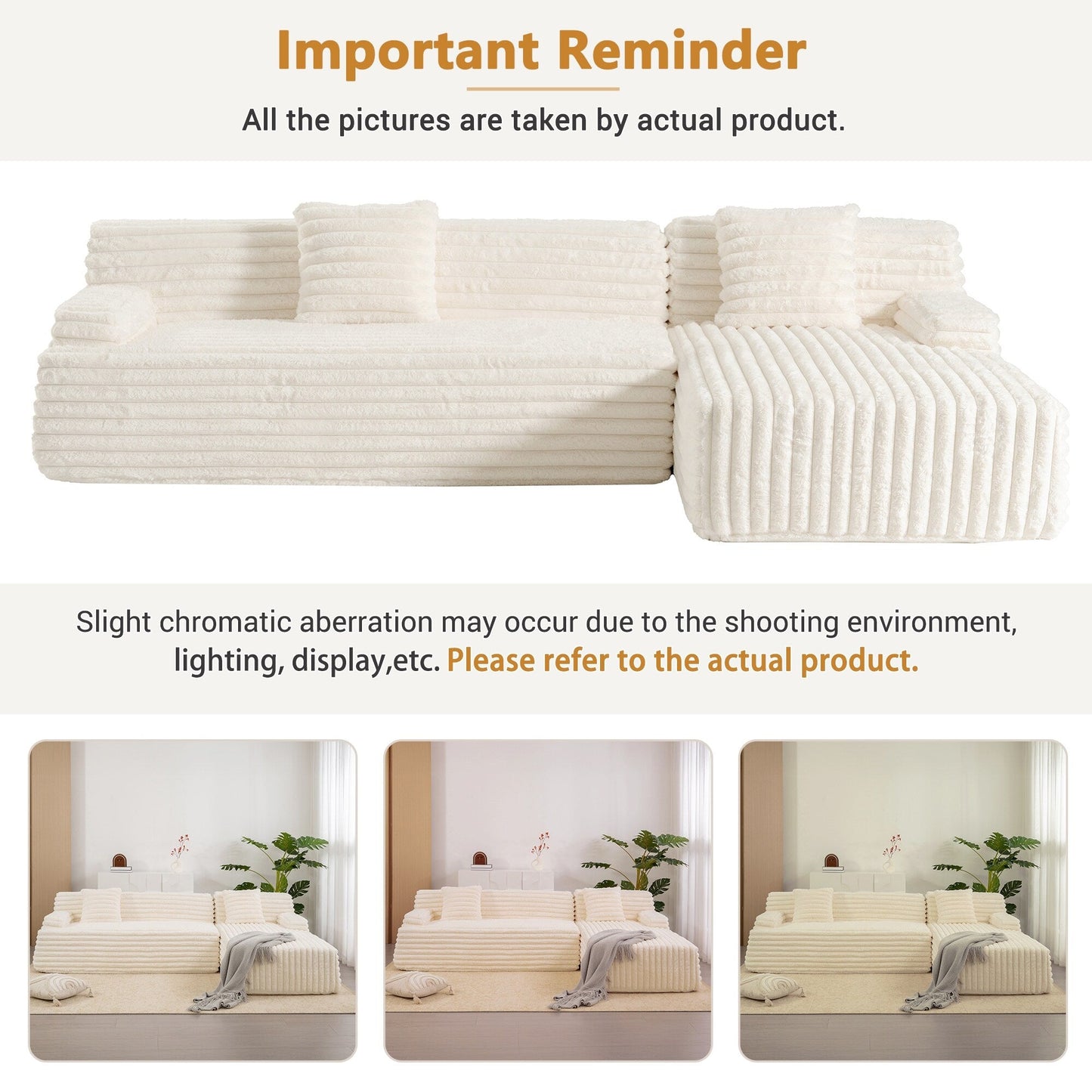 Modern Modular Cloud Sectional Sofa Free-Combined Couch with 2 Throw Pillows for Living Room