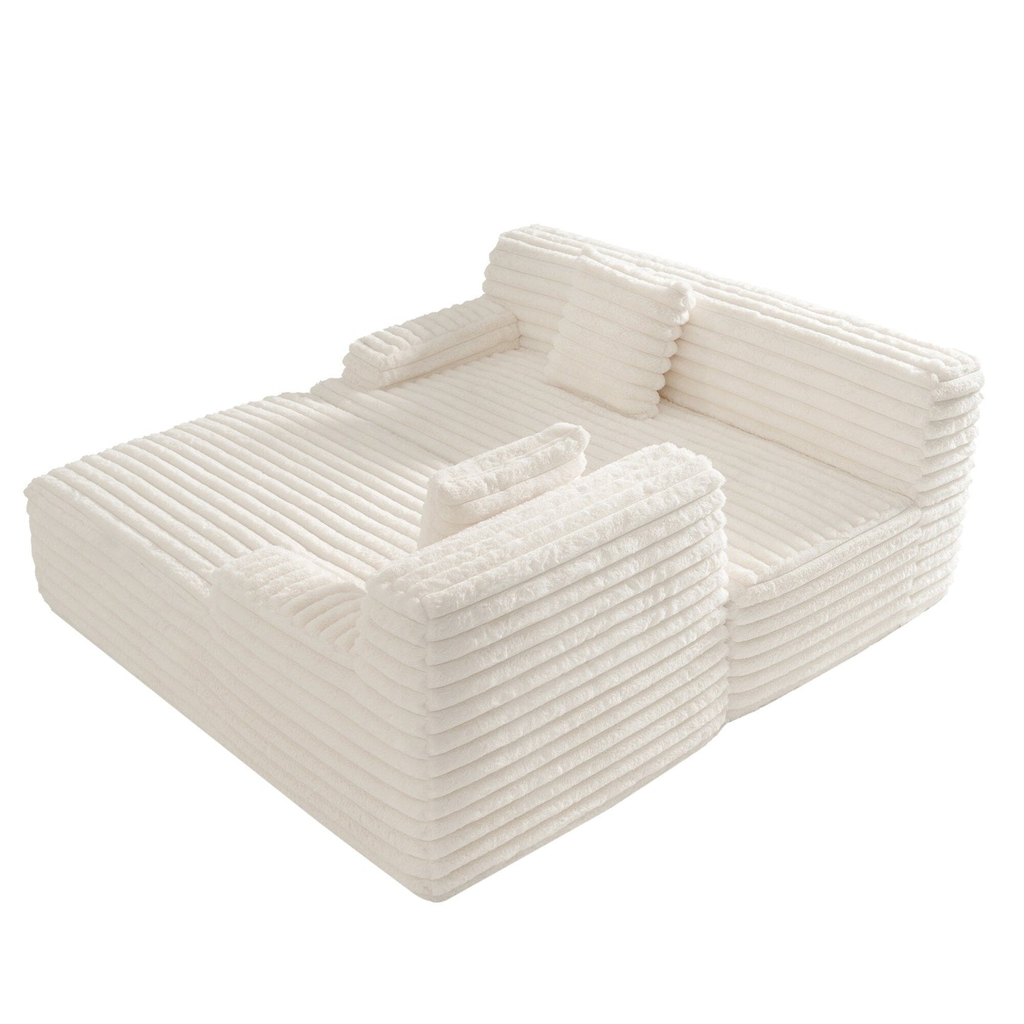 Modern Modular Cloud Sectional Sofa Free-Combined Couch with 2 Throw Pillows for Living Room