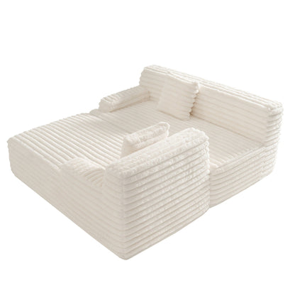 Modern Modular Cloud Sectional Sofa Free-Combined Couch with 2 Throw Pillows for Living Room
