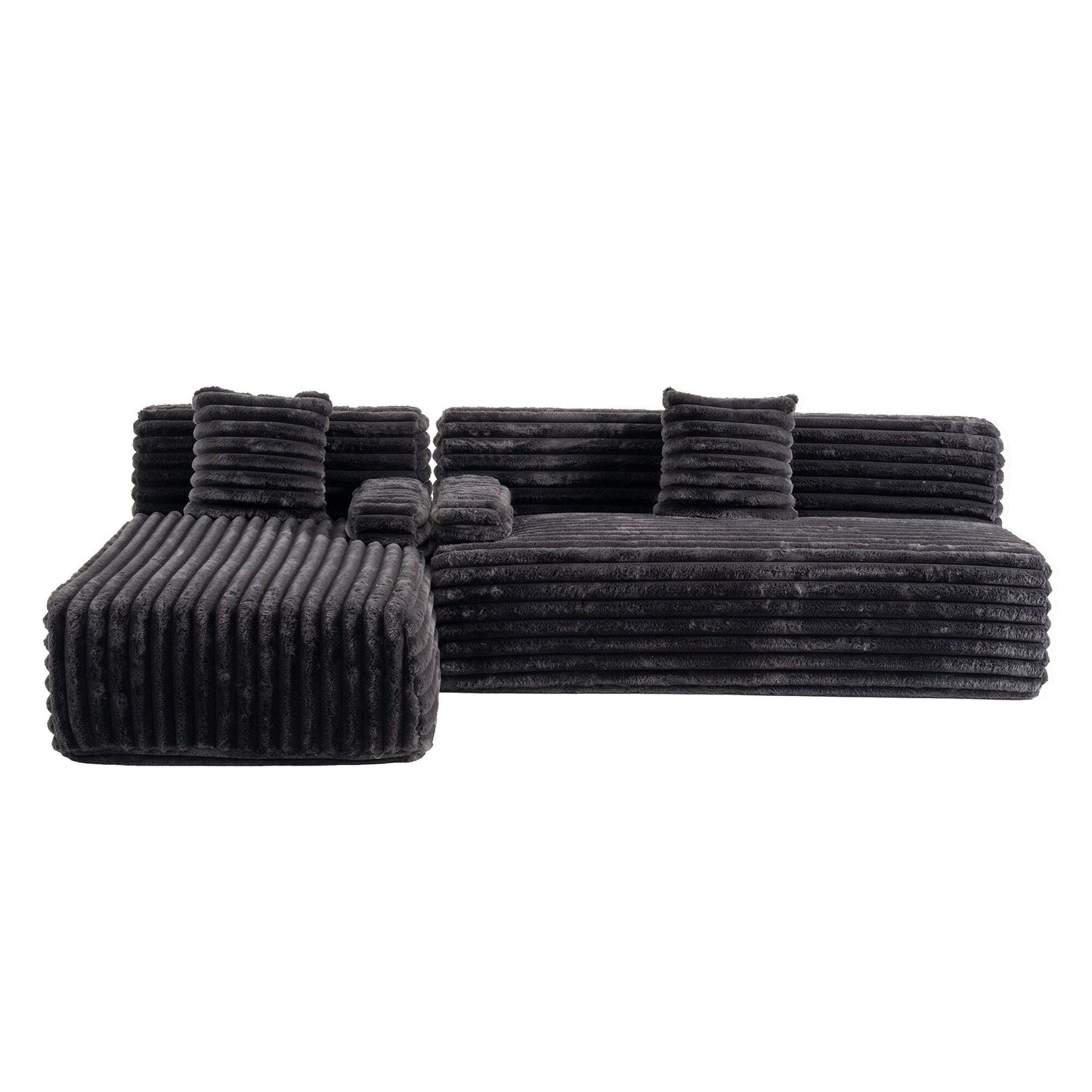 Modern Modular Cloud Sectional Sofa Free-Combined Couch with 2 Throw Pillows for Living Room