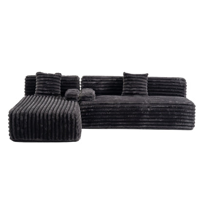 Modern Modular Cloud Sectional Sofa Free-Combined Couch with 2 Throw Pillows for Living Room