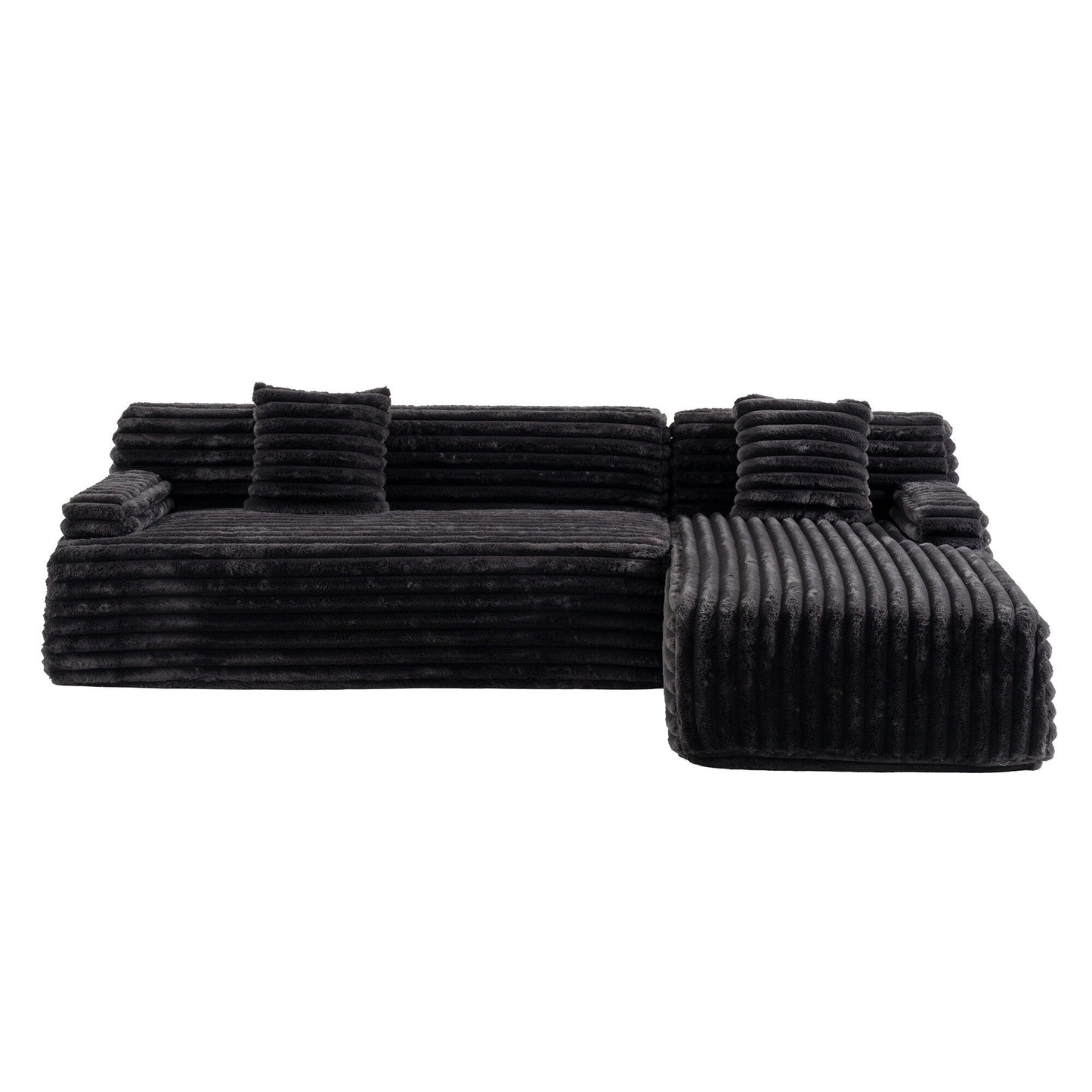 Modern Modular Cloud Sectional Sofa Free-Combined Couch with 2 Throw Pillows for Living Room