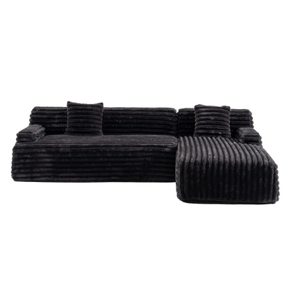 Modern Modular Cloud Sectional Sofa Free-Combined Couch with 2 Throw Pillows for Living Room