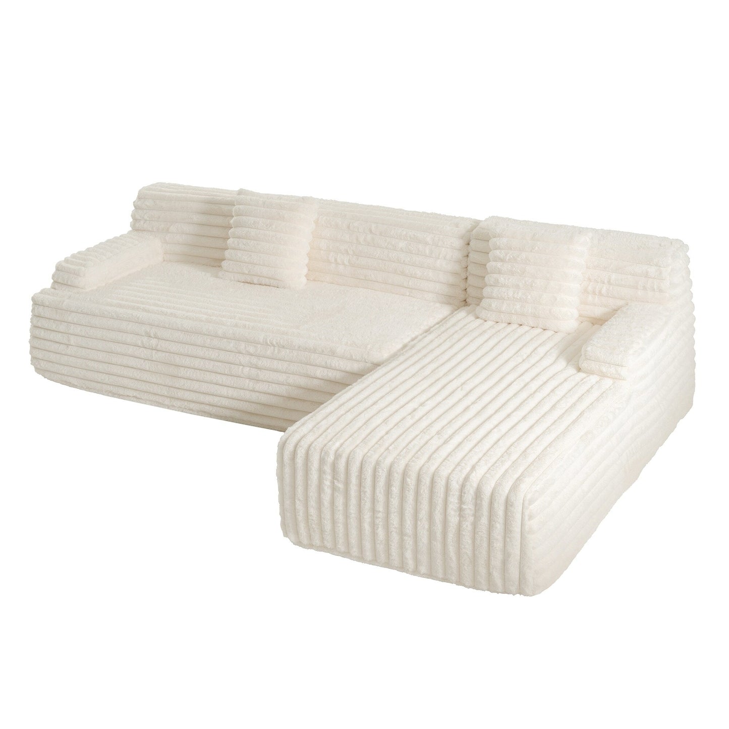 Modern Modular Cloud Sectional Sofa Free-Combined Couch with 2 Throw Pillows for Living Room
