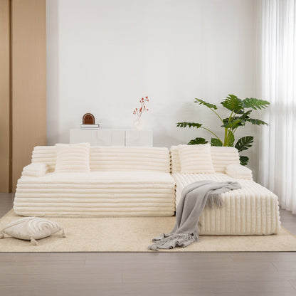 Modern Modular Cloud Sectional Sofa Free-Combined Couch with 2 Throw Pillows for Living Room