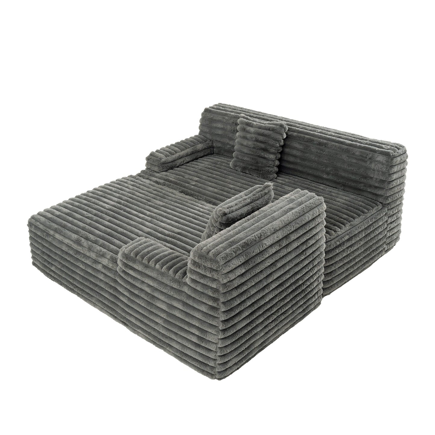 Modern Modular Cloud Sectional Sofa Free-Combined Couch with 2 Throw Pillows for Living Room