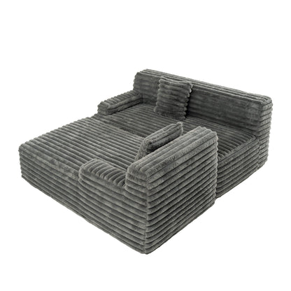 Modern Modular Cloud Sectional Sofa Free-Combined Couch with 2 Throw Pillows for Living Room