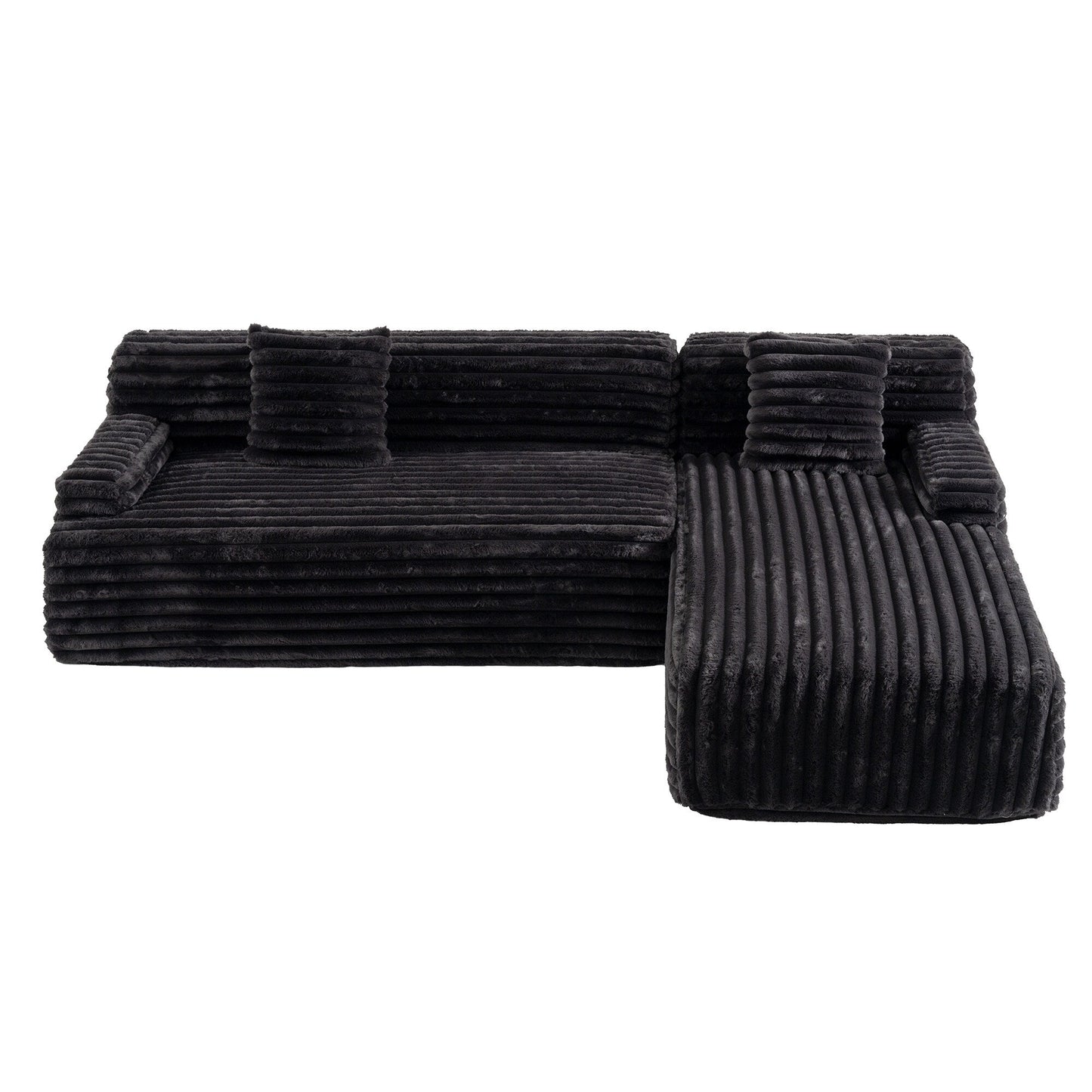 Modern Modular Cloud Sectional Sofa Free-Combined Couch with 2 Throw Pillows for Living Room