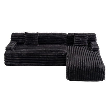 Modern Modular Cloud Sectional Sofa Free-Combined Couch with 2 Throw Pillows for Living Room