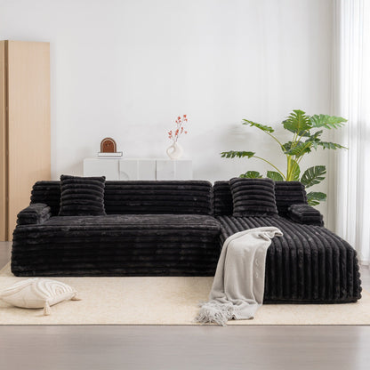 Modern Modular Cloud Sectional Sofa Free-Combined Couch with 2 Throw Pillows for Living Room