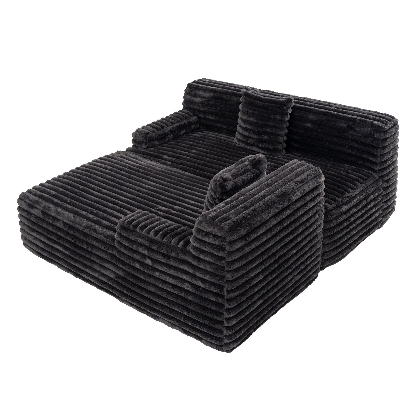 Modern Modular Cloud Sectional Sofa Free-Combined Couch with 2 Throw Pillows for Living Room