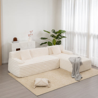 Modern Modular Cloud Sectional Sofa Free-Combined Couch with 2 Throw Pillows for Living Room
