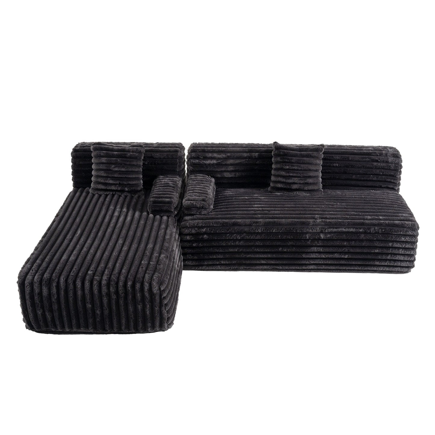 Modern Modular Cloud Sectional Sofa Free-Combined Couch with 2 Throw Pillows for Living Room