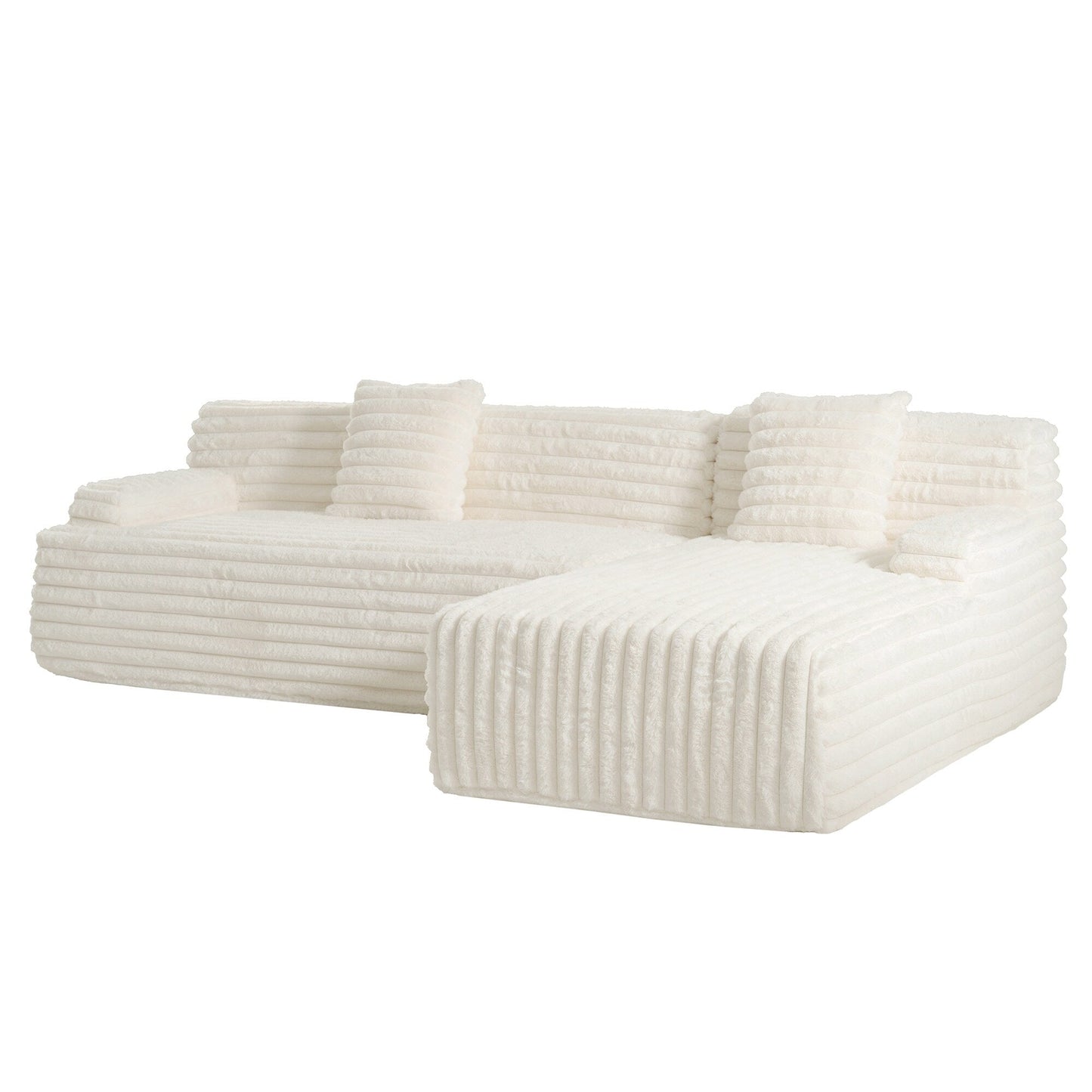 Modern Modular Cloud Sectional Sofa Free-Combined Couch with 2 Throw Pillows for Living Room
